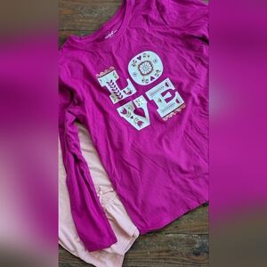Cat & Jack Magenta Long Sleeve Shirt with Graphic